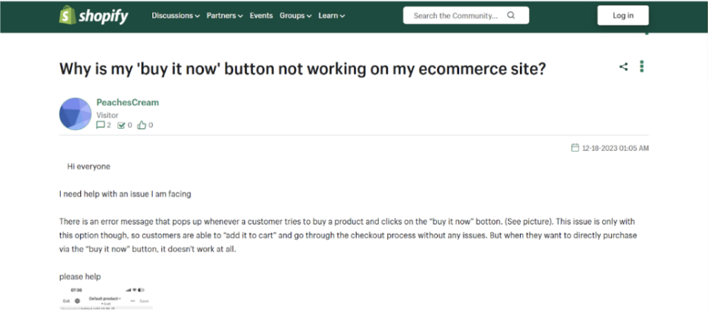button not working customer complaint